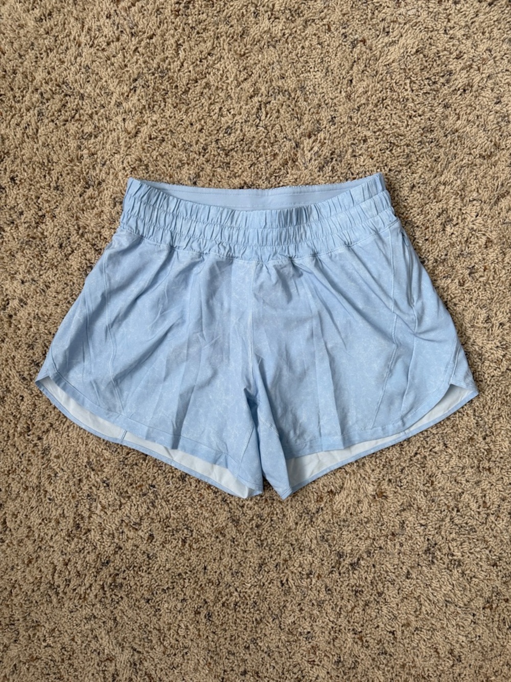 Lululemon Track That High Rise Lined Short 5” Powder Blue